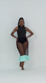 Load and play video in Gallery viewer, Andima Midi Net Skirt Hunter Green
